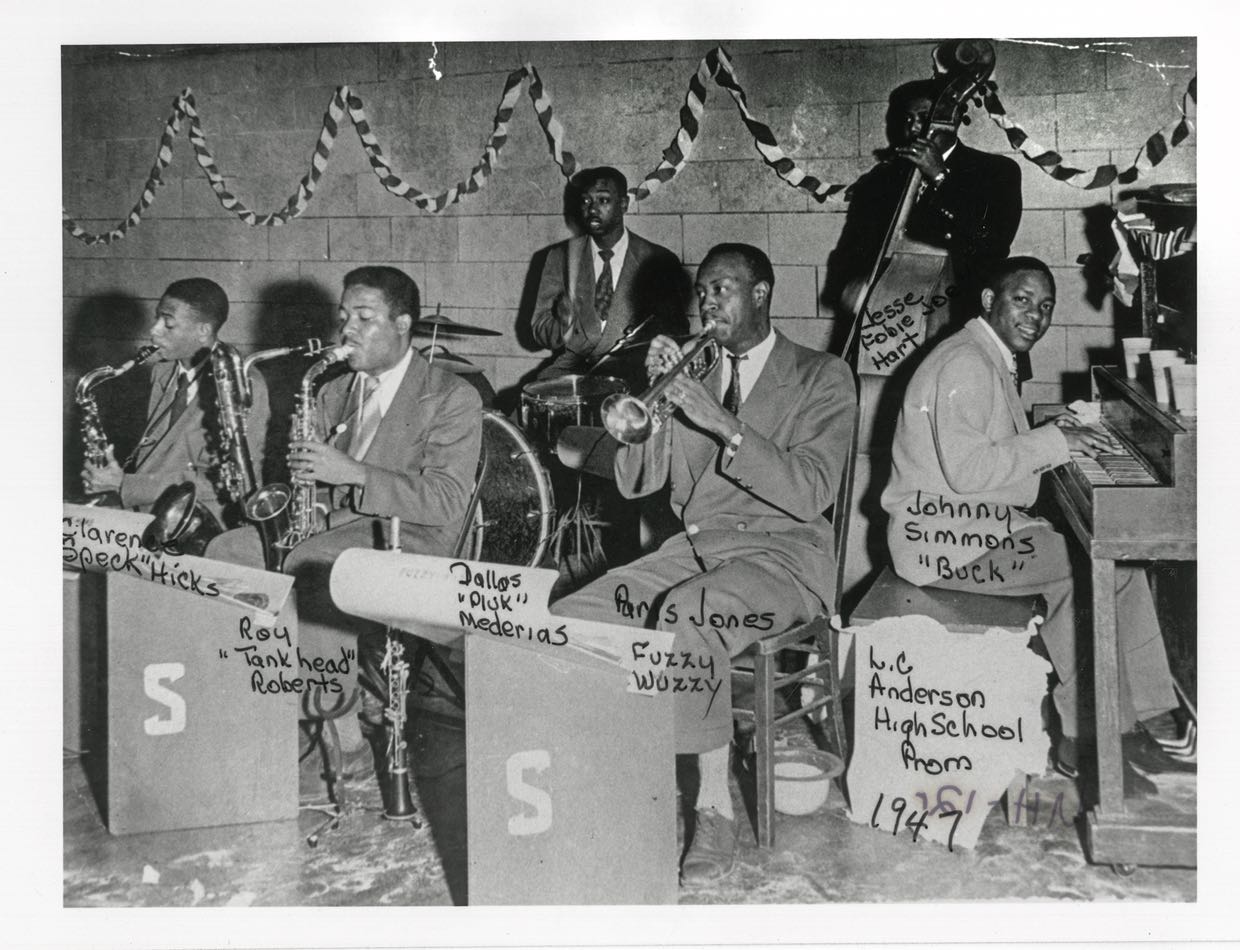 Johnny Simmons and his band at Anderson High School Prom, 1947